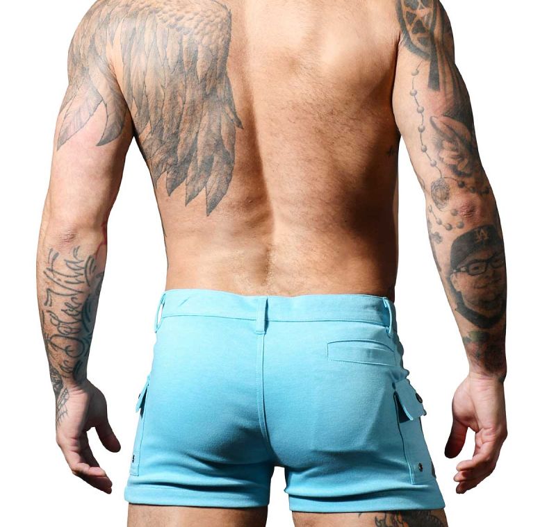 Andrew Christian 6890 Skinny Stretch Jean Shorts Blue 32"