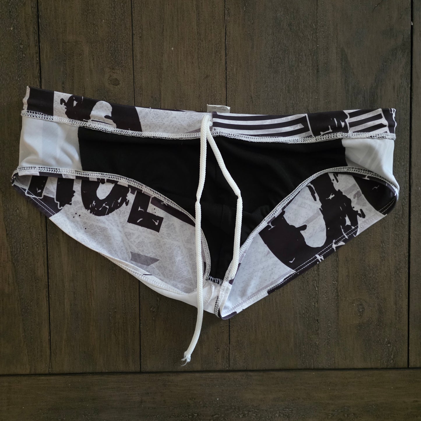 Pistol Pete Black and White Swim Briefs Large