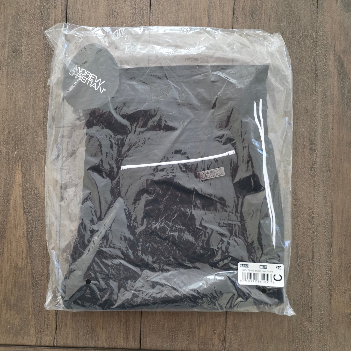 Andrew Christian 6868 Soho Skinny Stretch Jean Shorts 30" Black