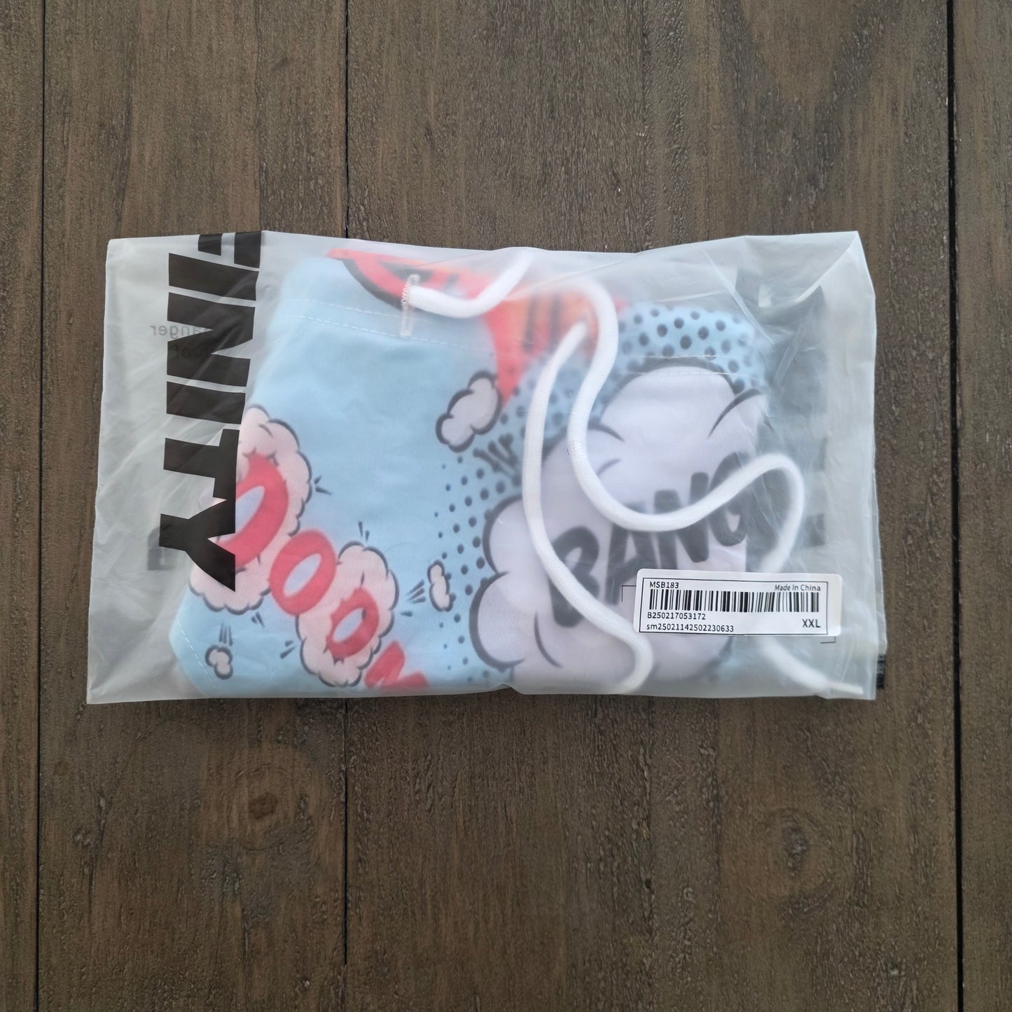 Men's Swim Bikini Briefs Cartoon Comicbook Print Blue XXL