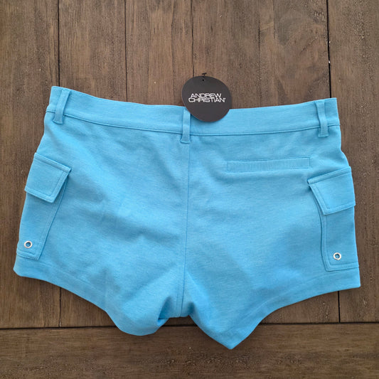 Andrew Christian 6890 Skinny Stretch Jean Shorts Blue 32"