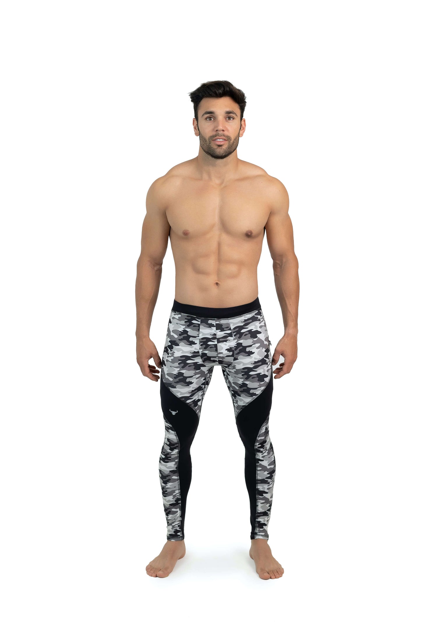 Matador Meggings Gray Camo Athletic Stretch Leggings