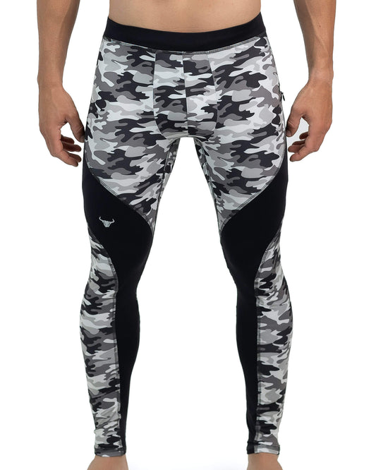 Matador Meggings Gray Camo Athletic Stretch Leggings