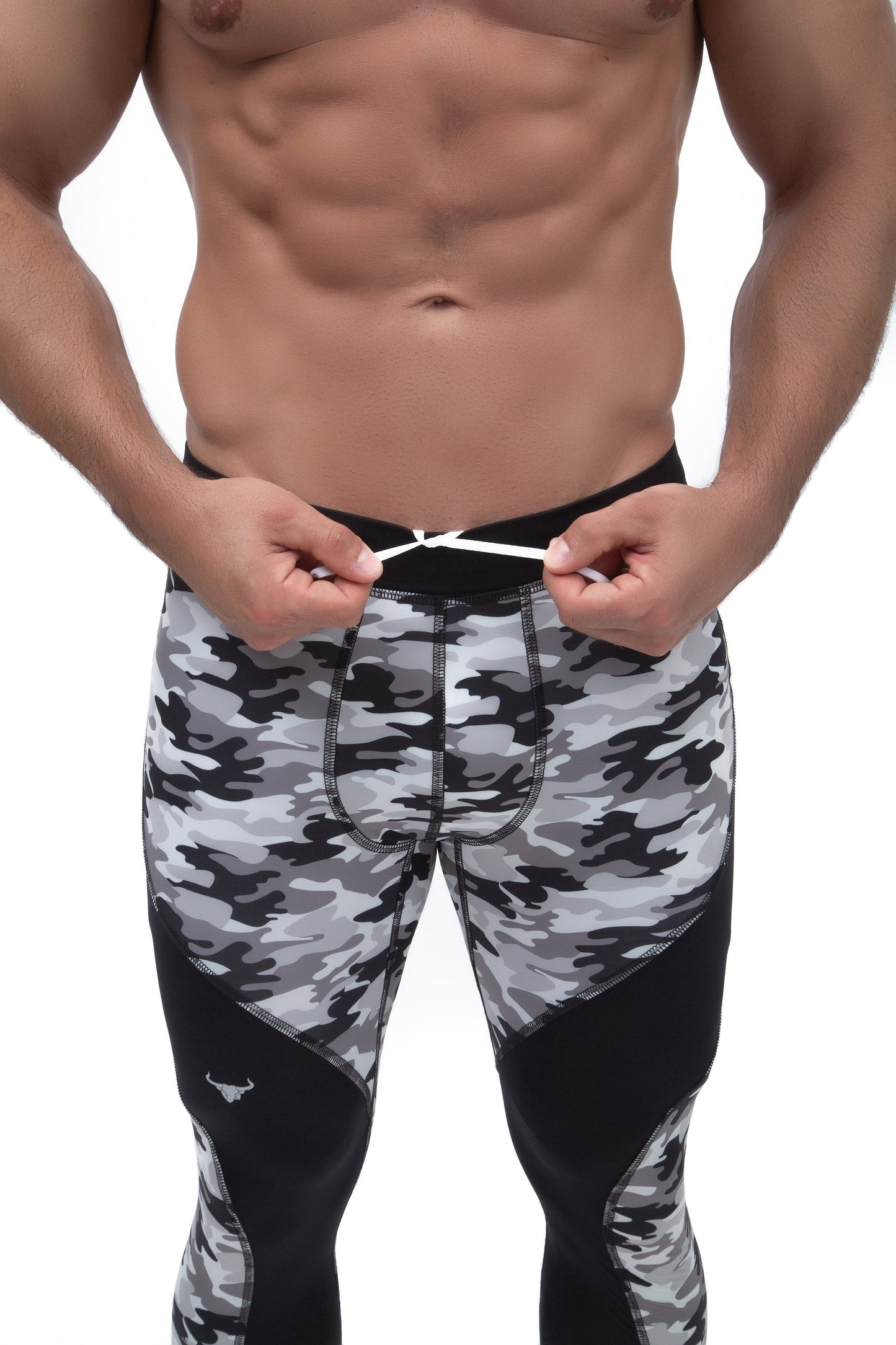 Matador Meggings Gray Camo Athletic Stretch Leggings