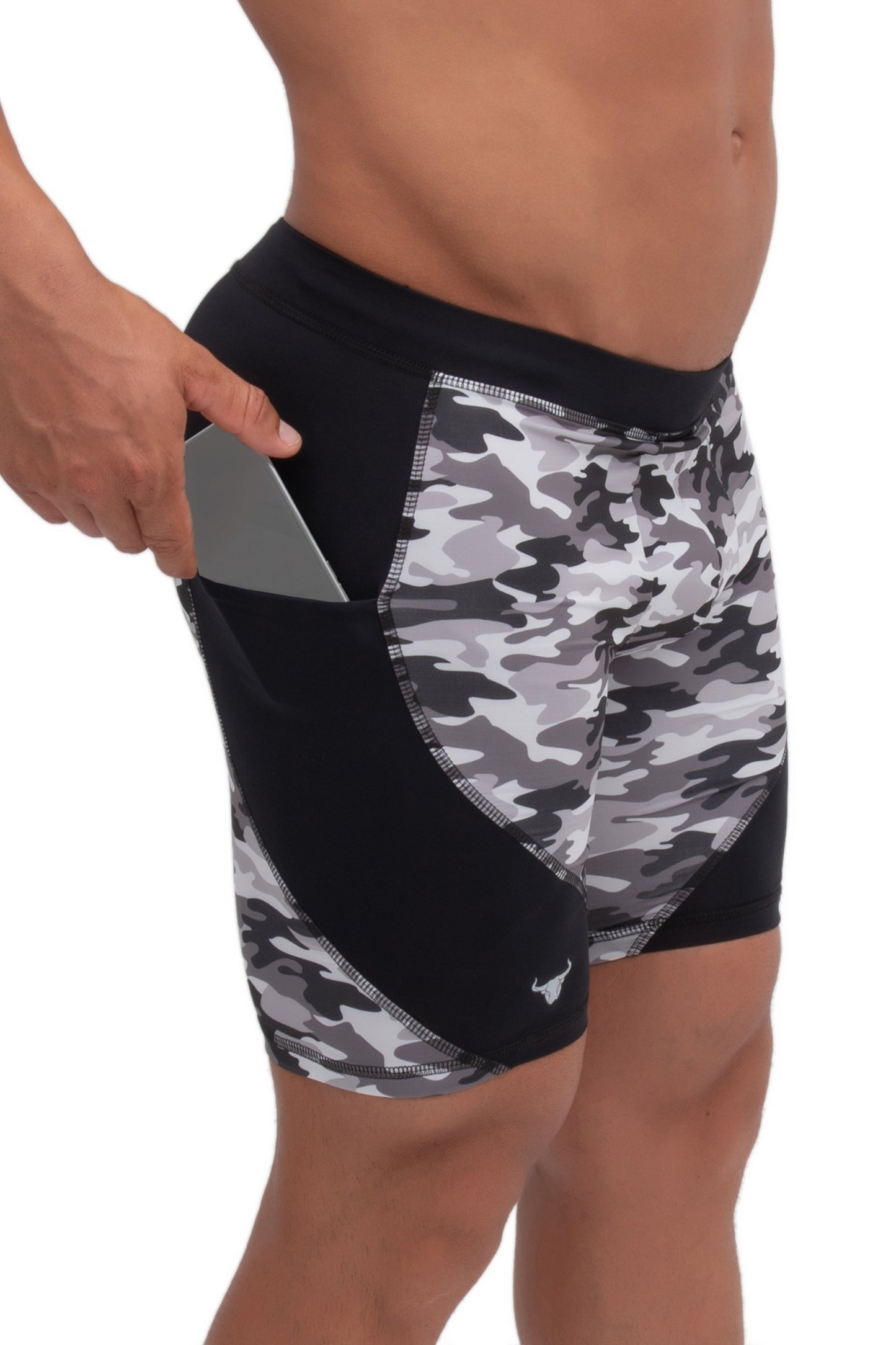 Matador Meggings Gray Camo Shorts Athletic Stretch