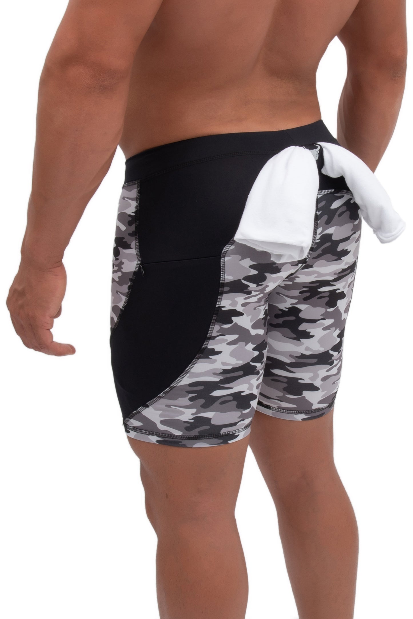 Matador Meggings Gray Camo Shorts Athletic Stretch