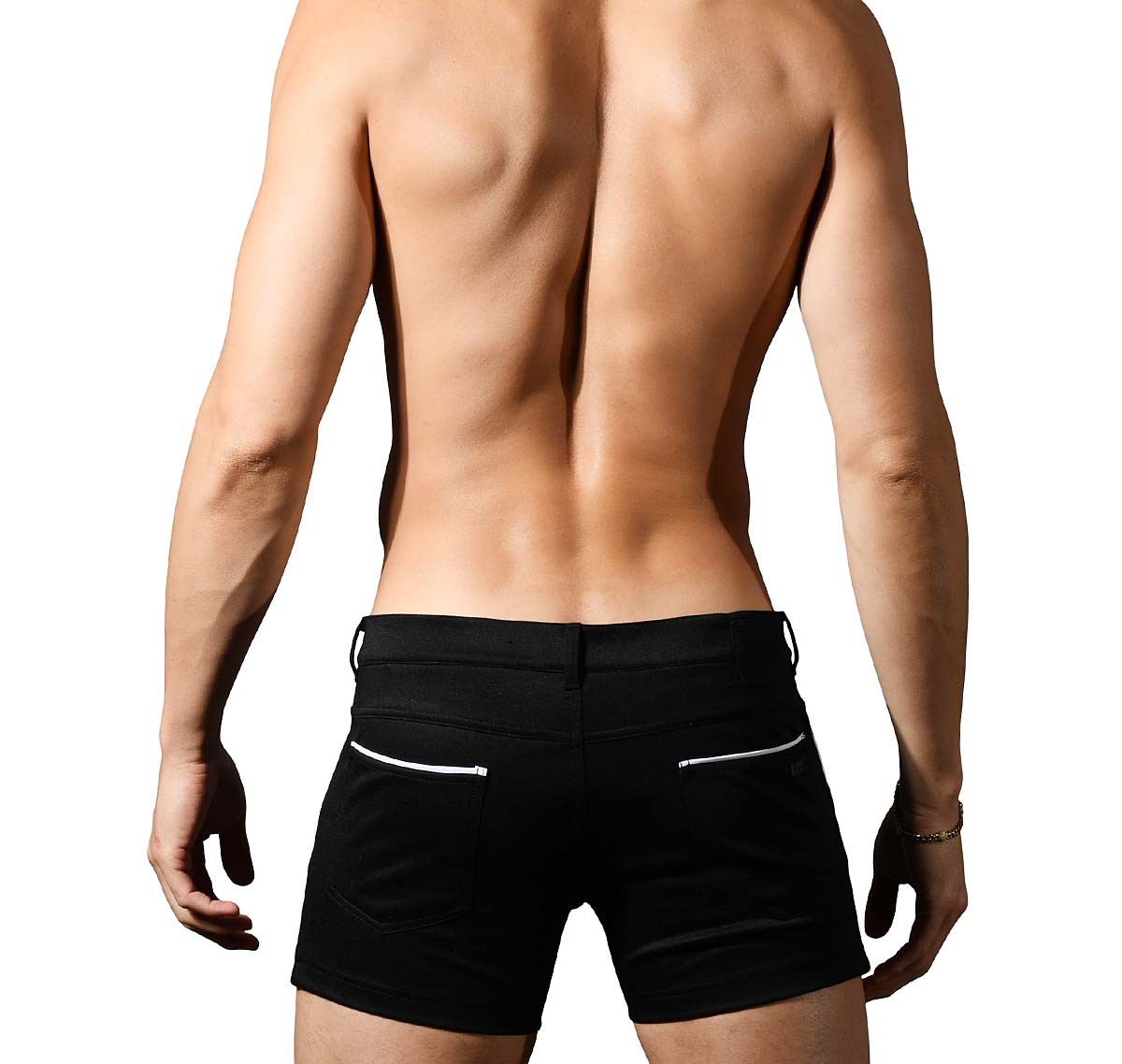 Andrew Christian 6868 Soho Skinny Stretch Jean Shorts 30" Black