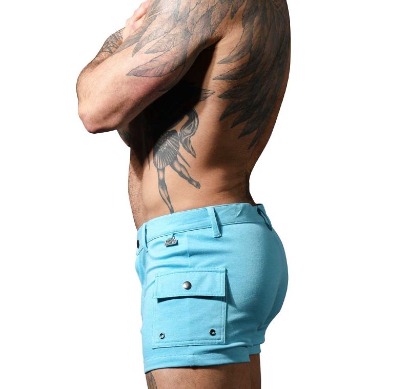 Andrew Christian 6890 Skinny Stretch Jean Shorts Blue 32"