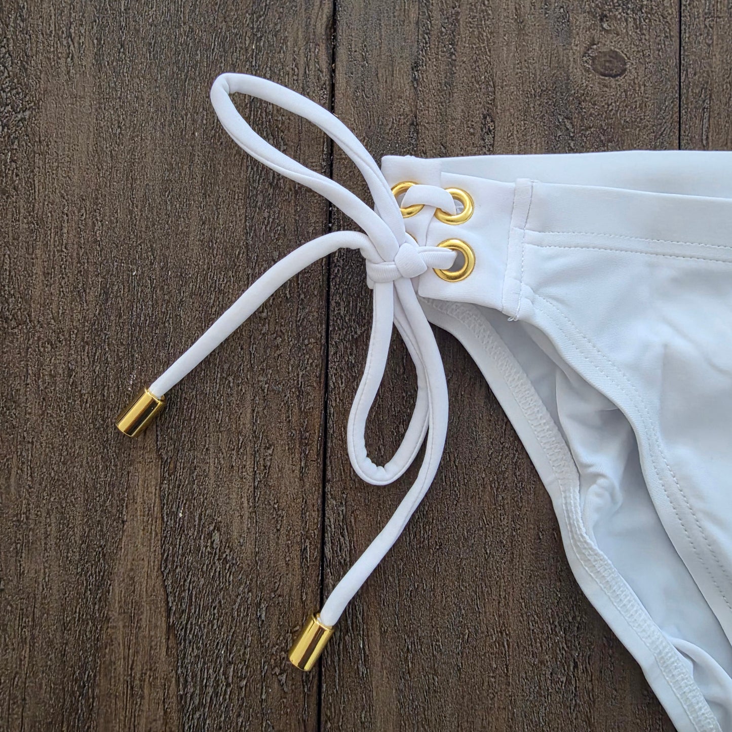 Andrew Christian 70113 Side Lace Swim Bikini Turquoise White Medium