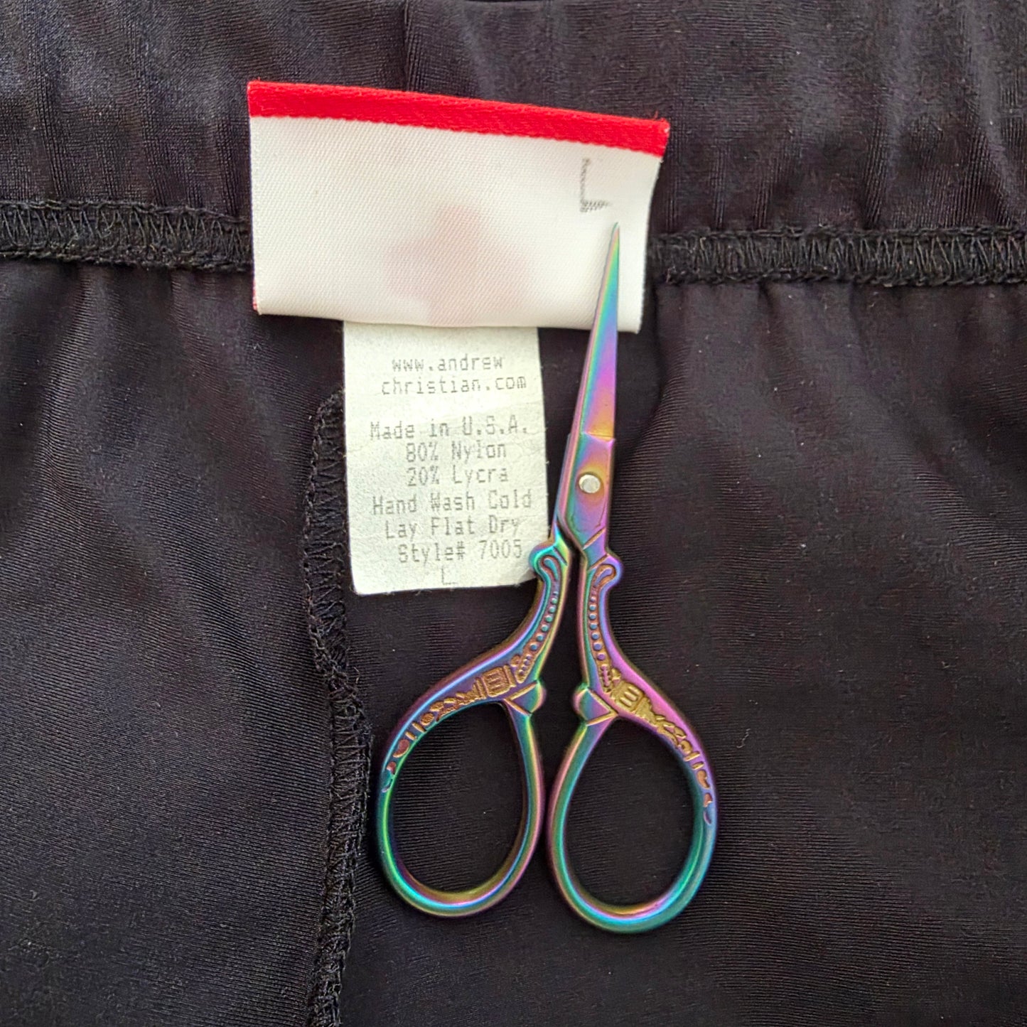 Andrew Christian 2001 Vintage 7005 Cargo Trunk Swim Brief Trunks Black Large