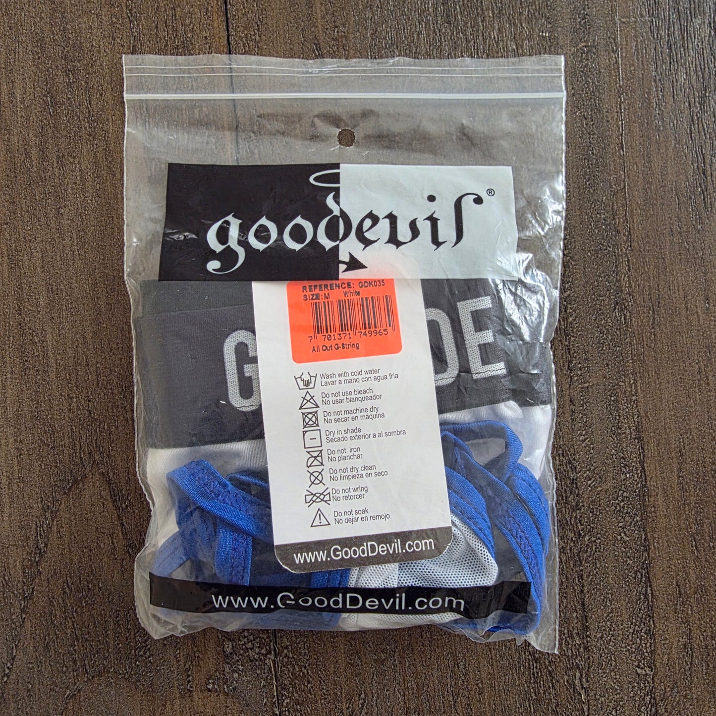 Good Devil GDK035 All Out Mesh G-String Thong White Medium