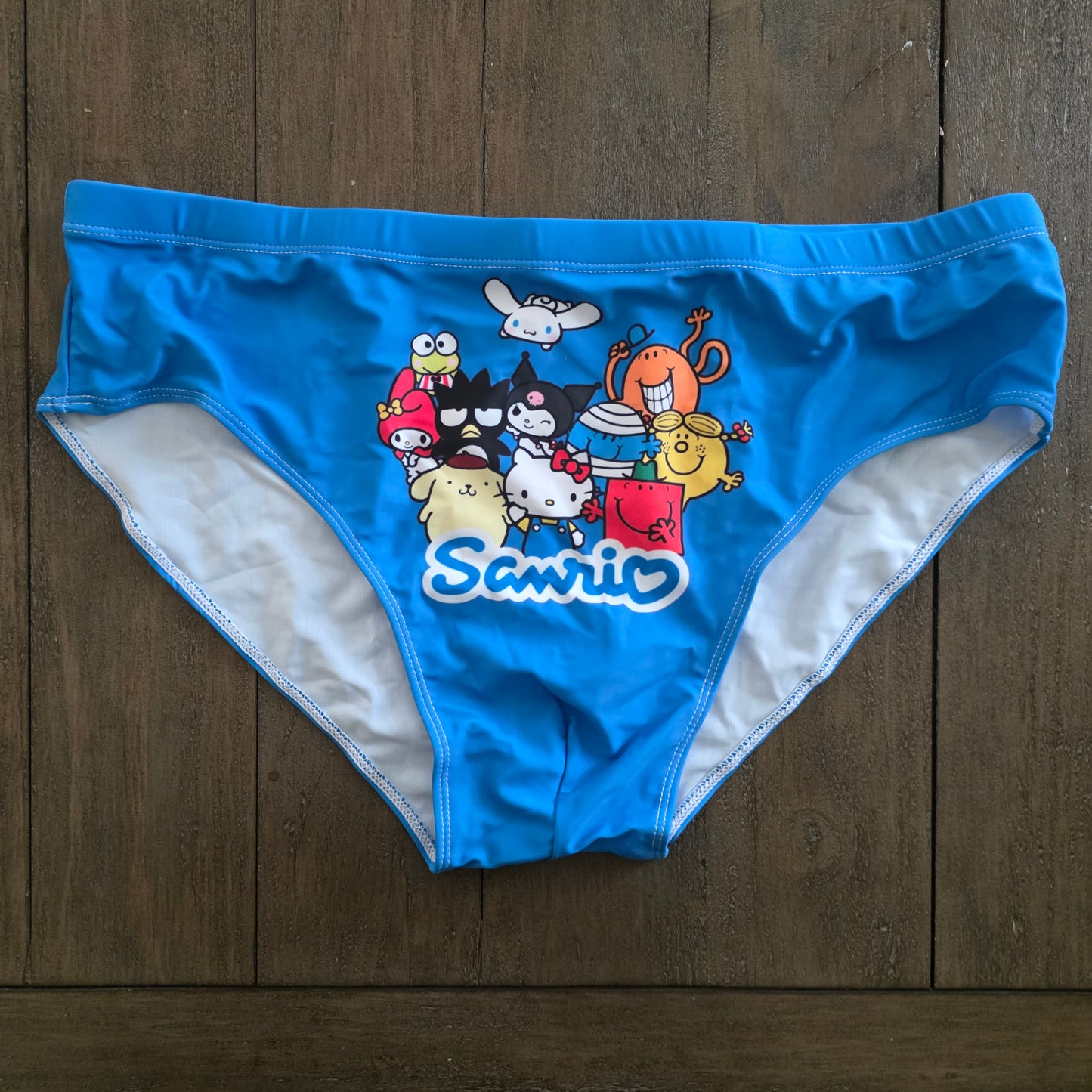 Men's Swim Bikini Briefs Sanrio Hello Kitty Print Blue XXL