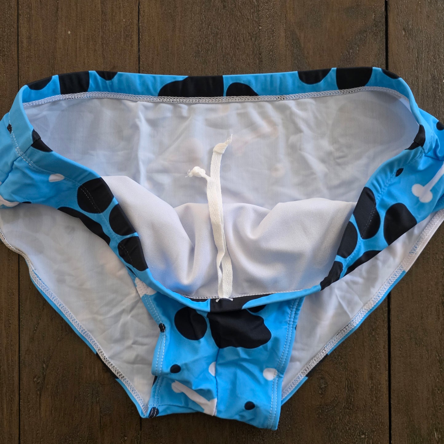Men's Swim Bikini Briefs Cute Dog Bones and Paws Print Blue XL