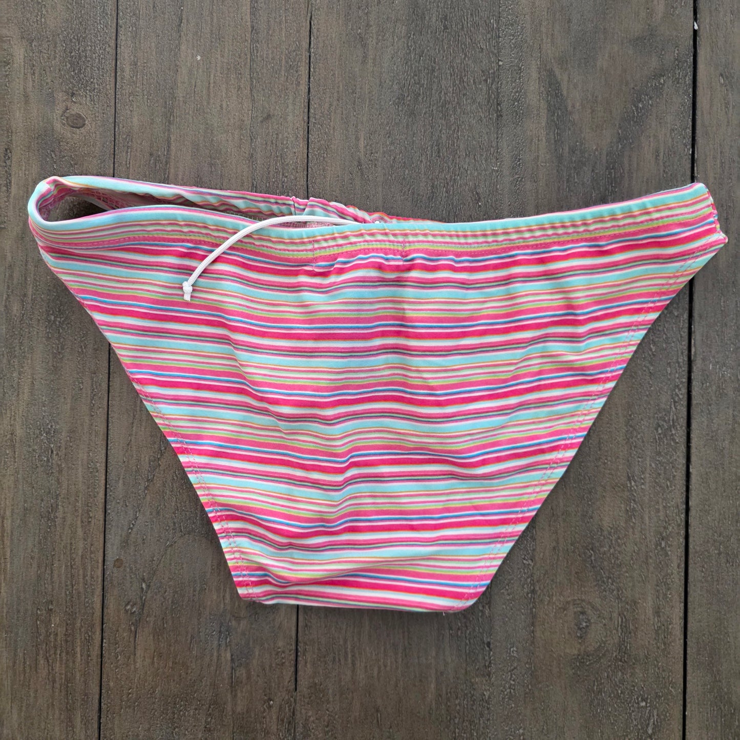 Body by Gabriel Homme Vintage Retro Pink Striped Swim Bikini Brief Medium