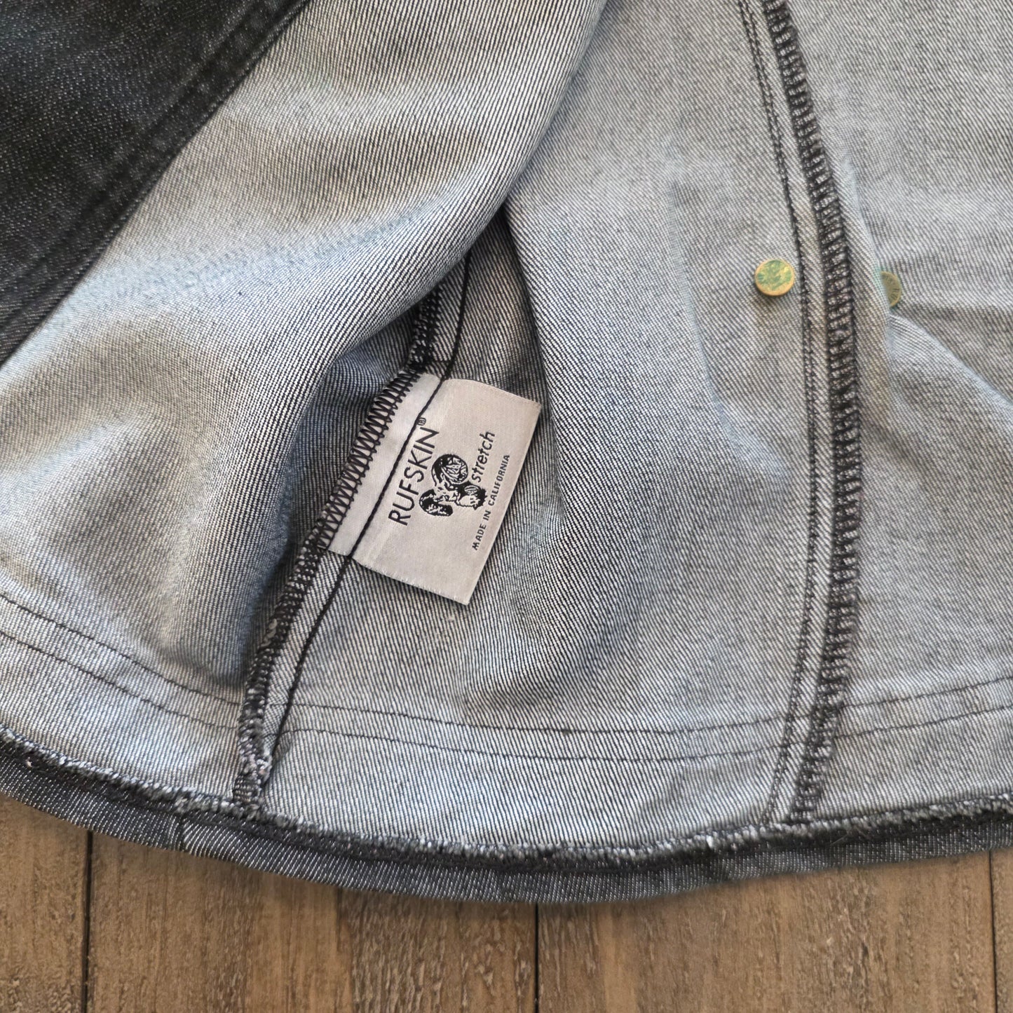 Rufskin Stretch Denim Button Up Vest Medium / Large