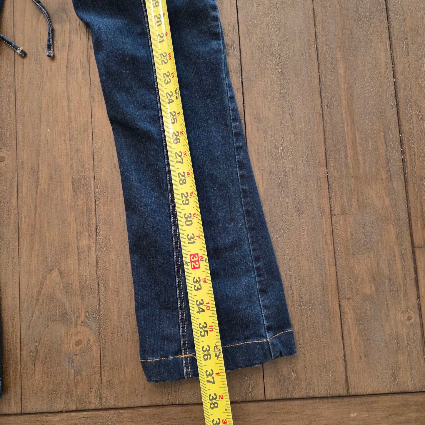 Rufskin Dug Stretch Cotton Side-Tie Jeans Distressed 34" x 28"