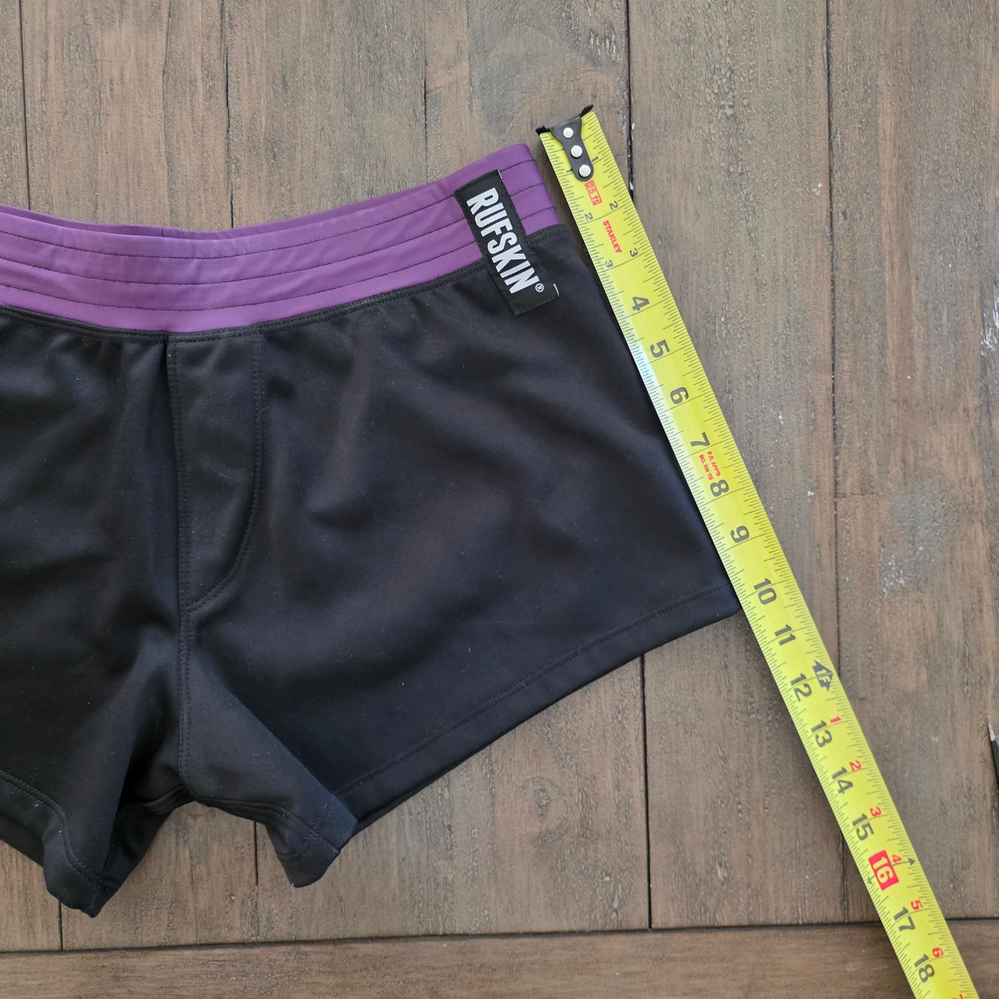 Rufskin Athletic Training Shorts Black with Purple Accents Large