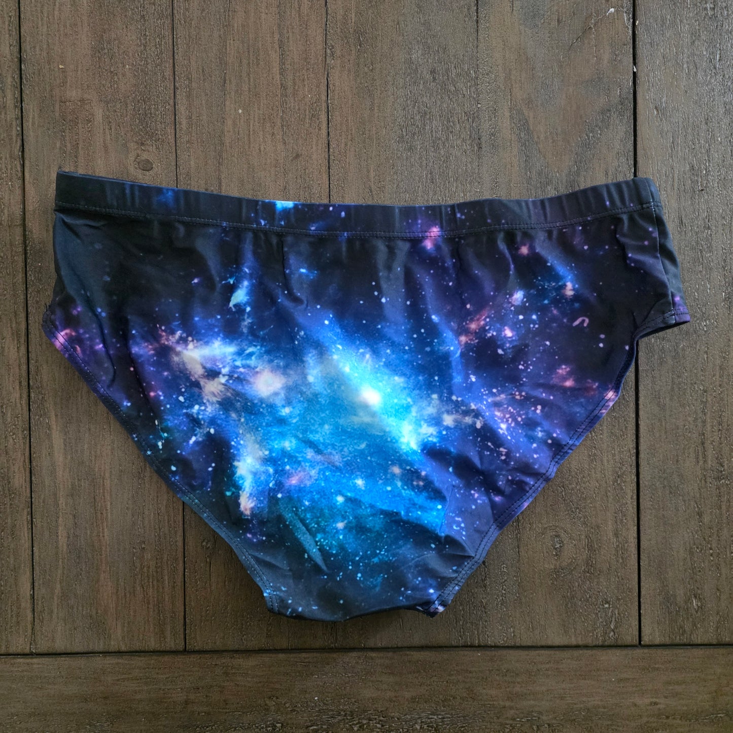 Men's Swim Bikini Briefs Cute Space Print Blue XL