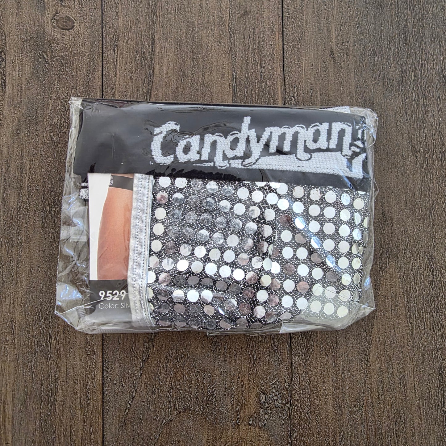Candyman 9529 Disco Ball Silver Thong  Medium