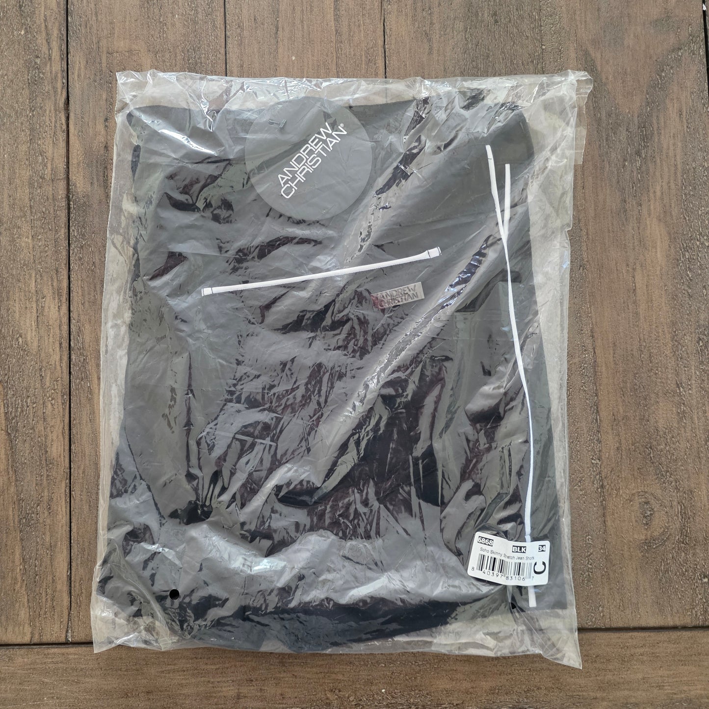 Andrew Christian 6868 Soho Skinny Stretch Jean Shorts 34" Black