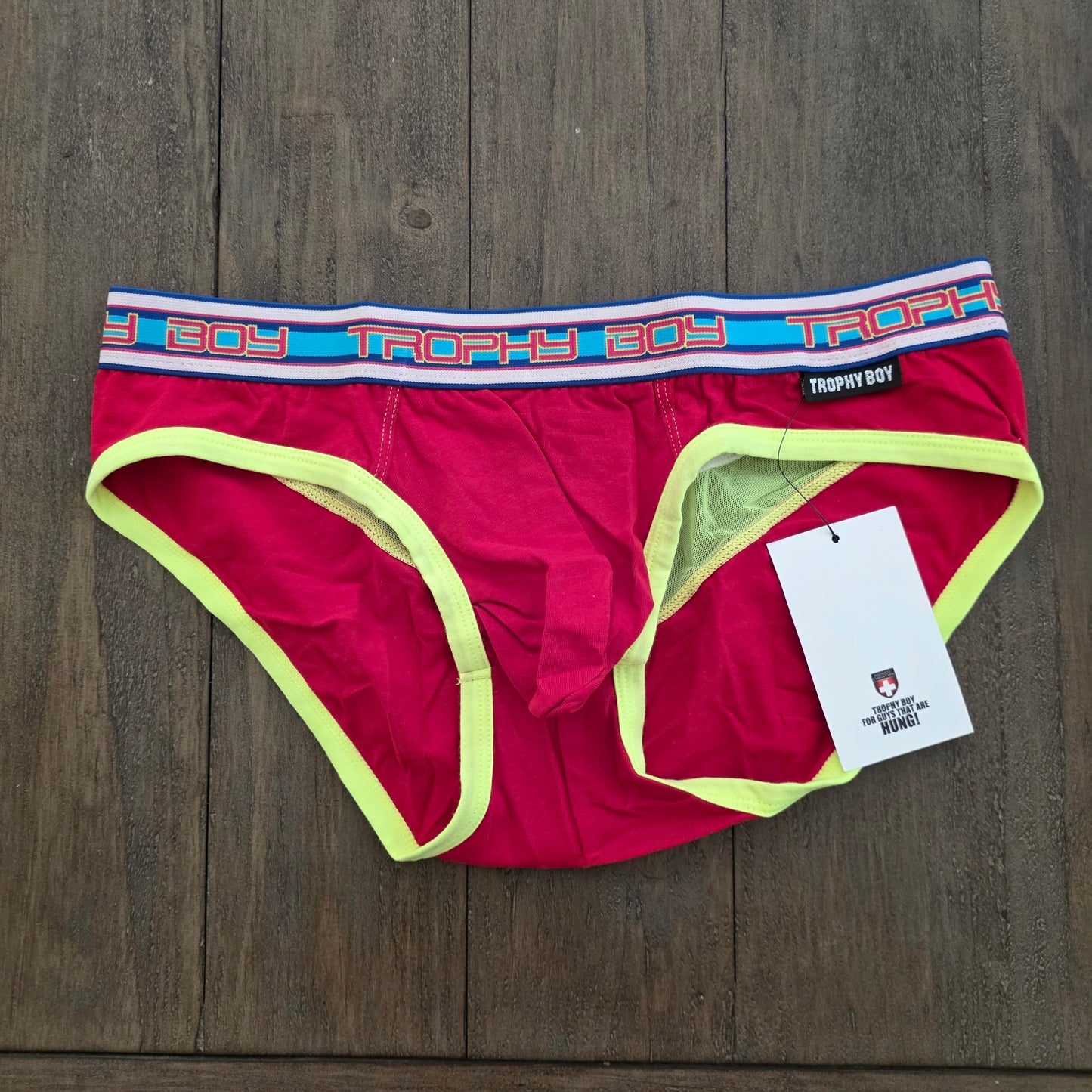 Andrew Christian 2015 Vintage 9792 Trophy Boy Display Brief Red Medium