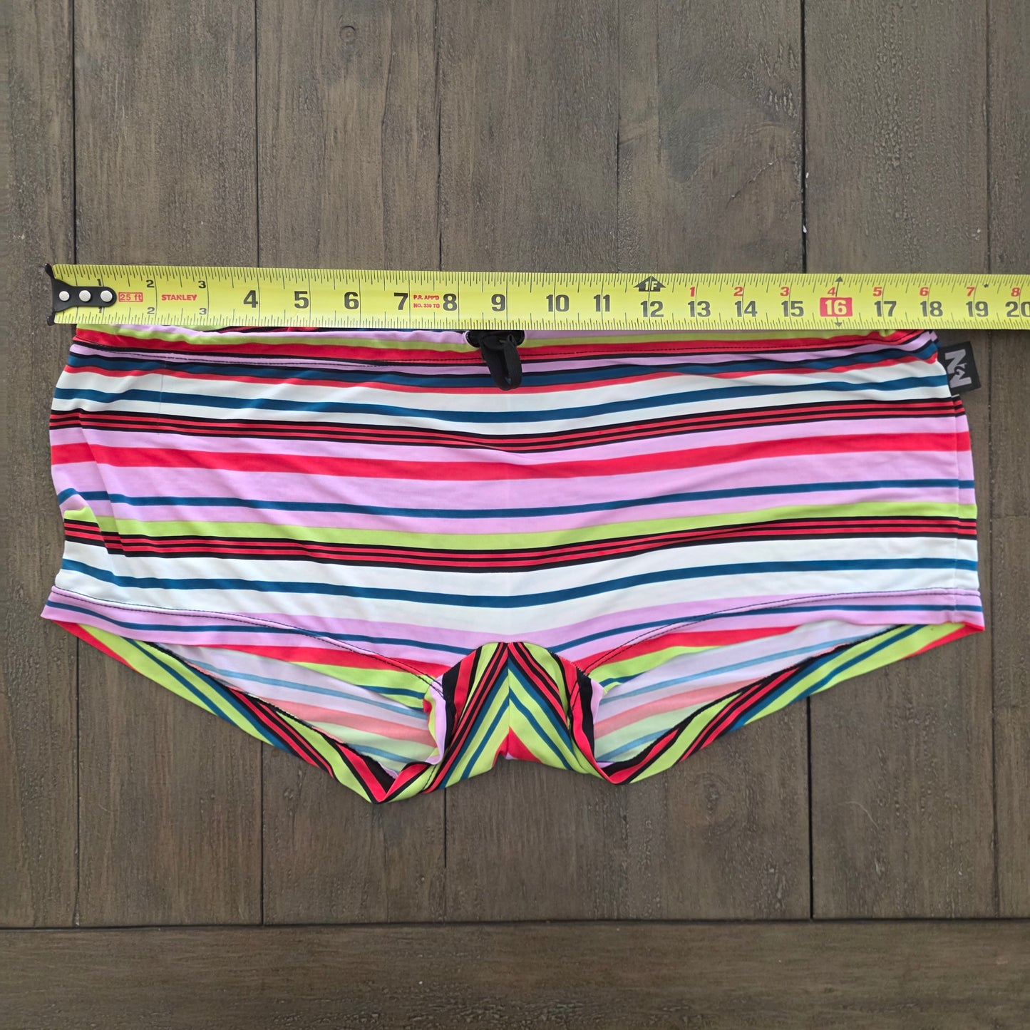 N2N Bodywear Vintage Swim Trunks Pinl Stripes XL