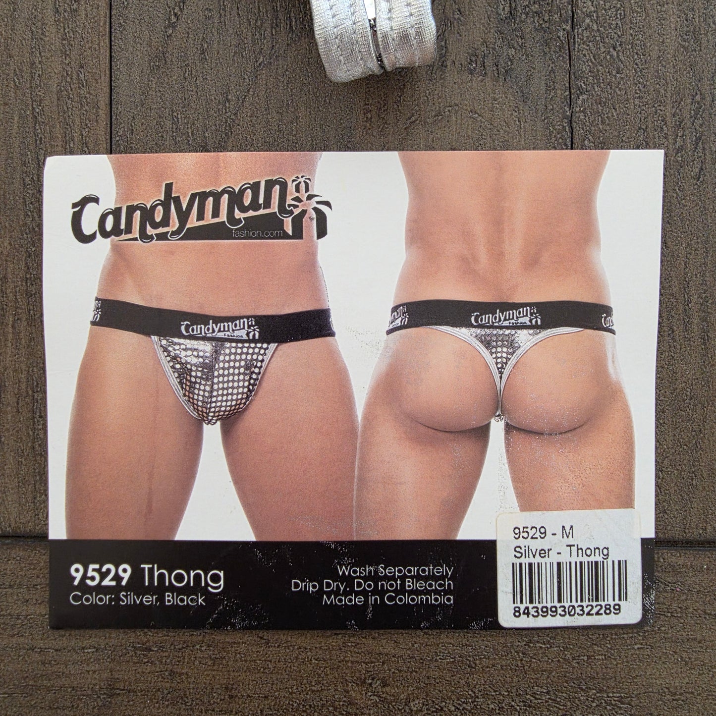 Candyman 9529 Disco Ball Silver Thong  Medium