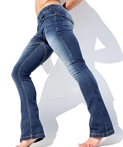 Rufskin Dug Stretch Cotton Side-Tie Jeans Distressed 34" x 28"