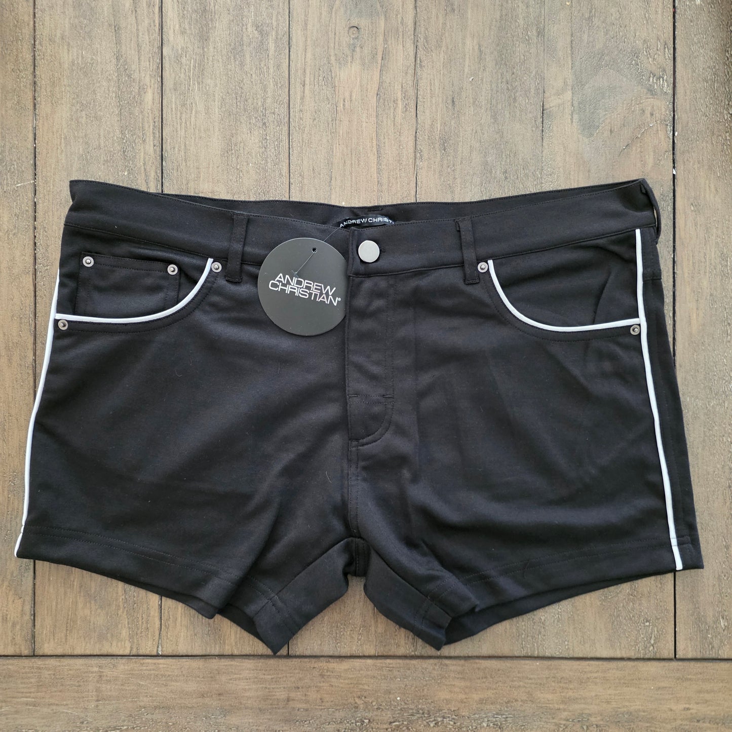 Andrew Christian 6868 Soho Skinny Stretch Jean Shorts 34" Black