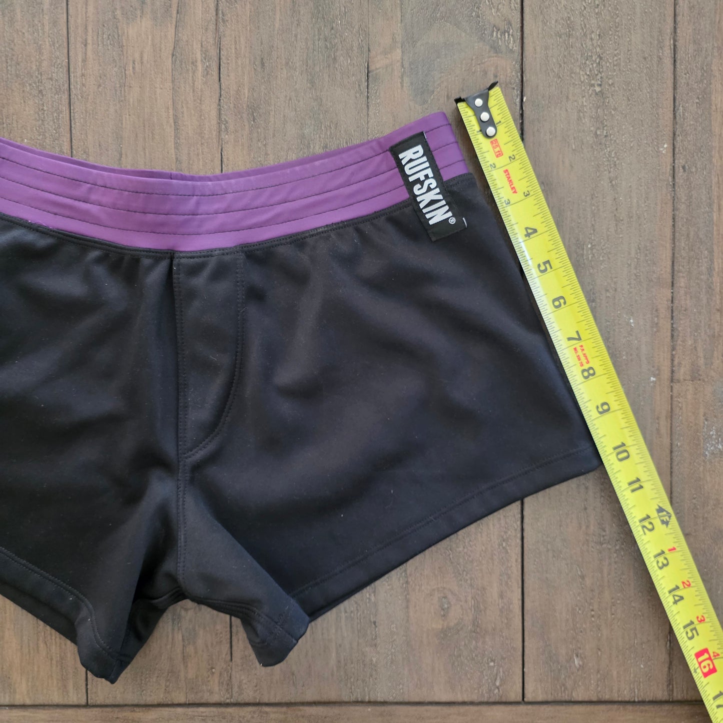 Rufskin Athletic Training Shorts Black with Purple Accents Large