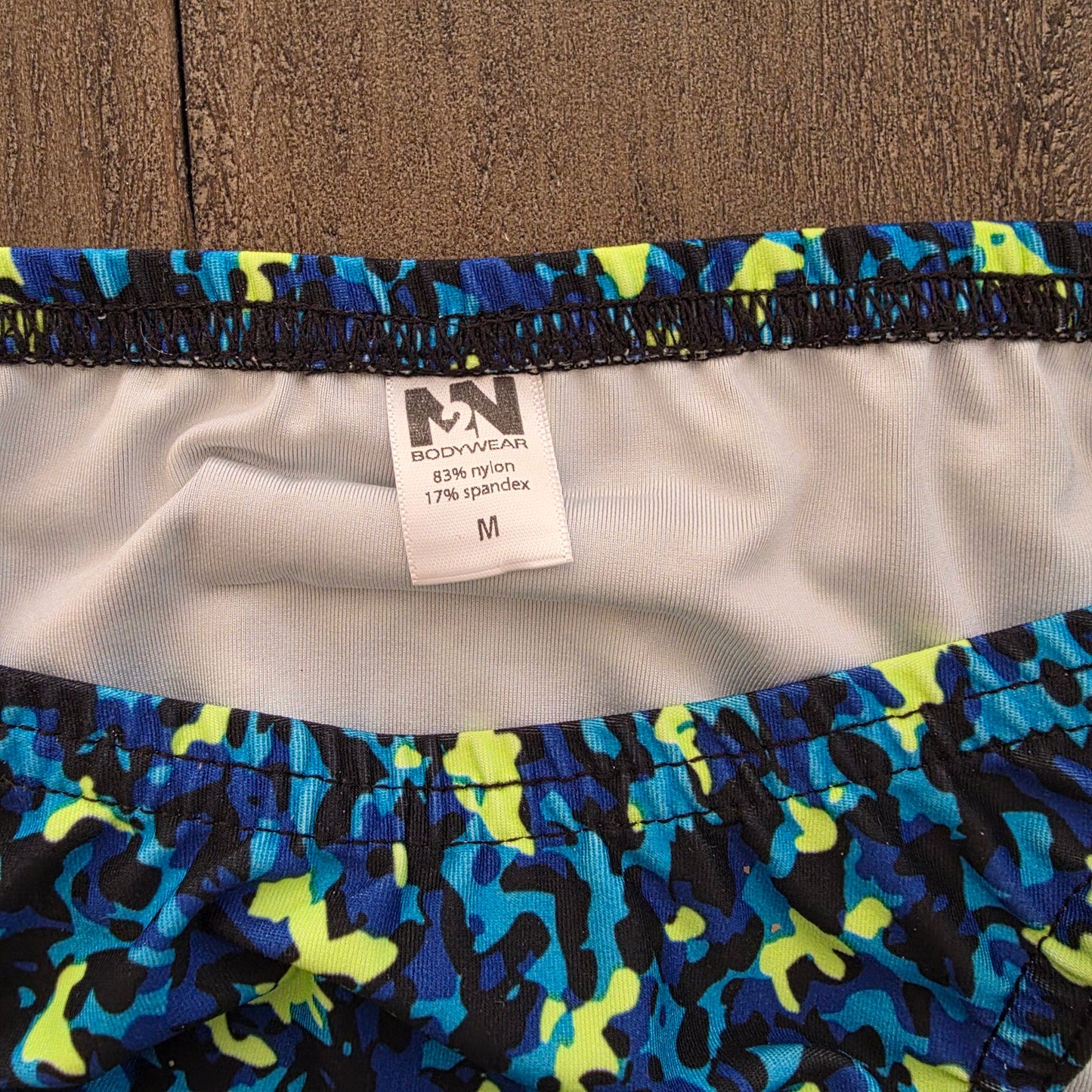 N2N Bodywear Fire Island Swim Bikini Camo Print Blue Medium