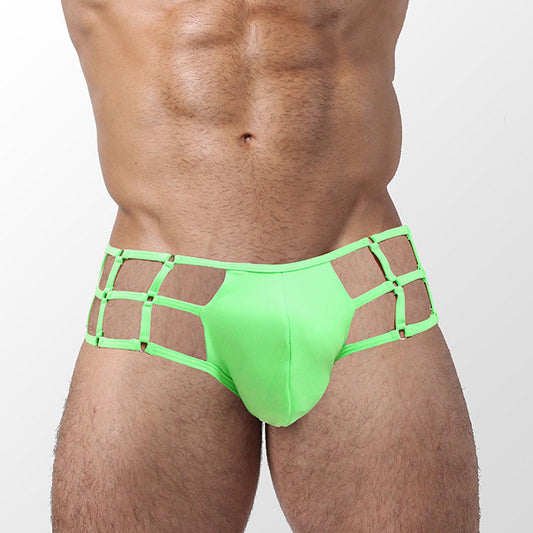 Gian Gianni Italian Neon Nude Net Swim Bikini Eccentricc Green Large