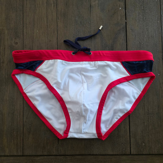 UXH Collection Retro Swim Brief with Pouch White XL