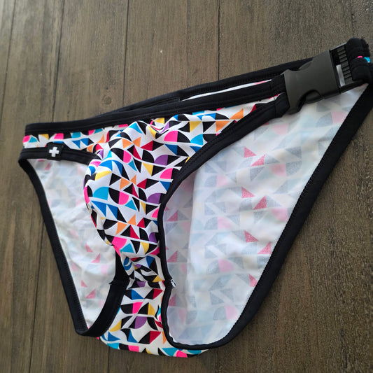 Andrew Christian 2019 7744 Rainbow Geometric Party Micro Bikini Small