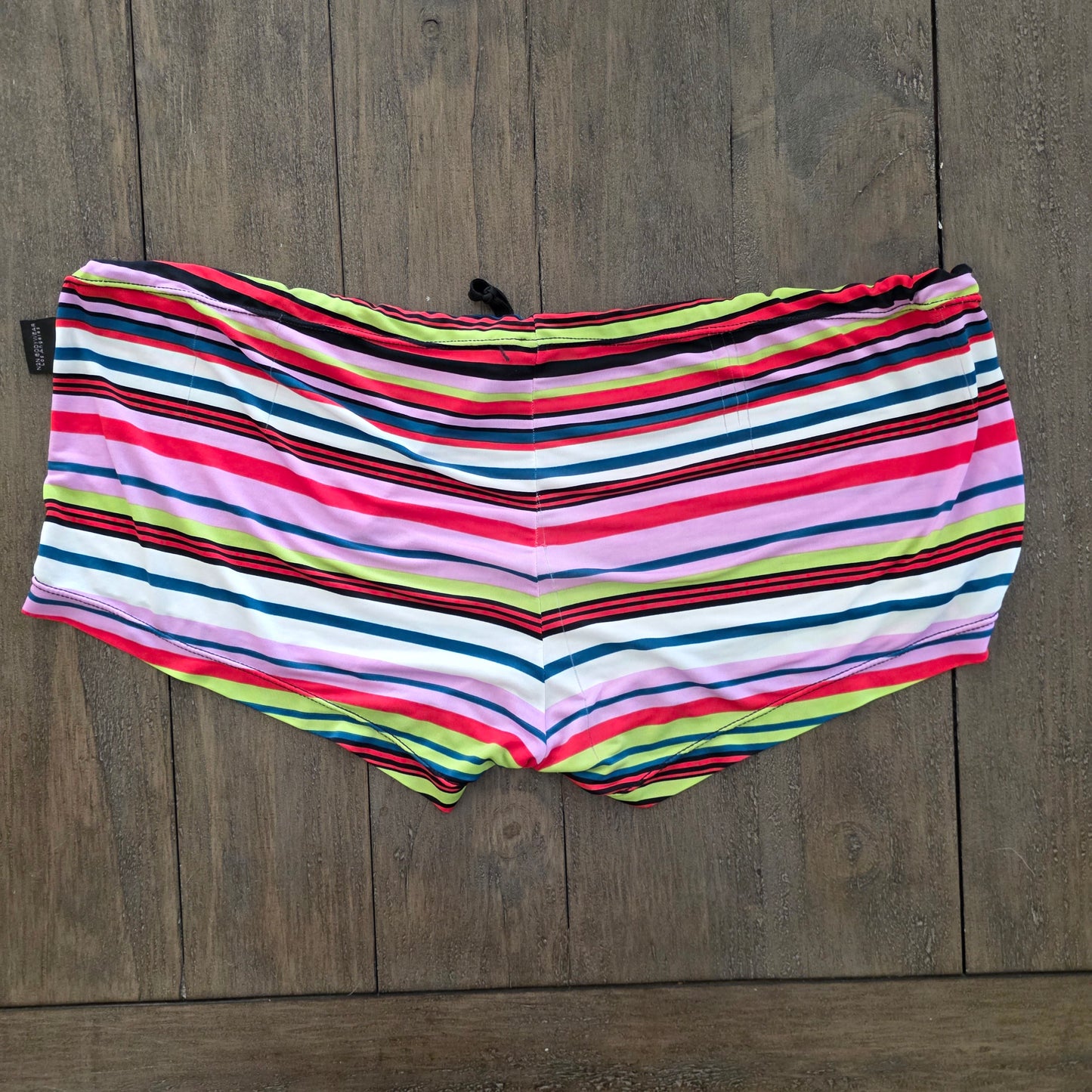 N2N Bodywear Vintage Swim Trunks Pinl Stripes XL