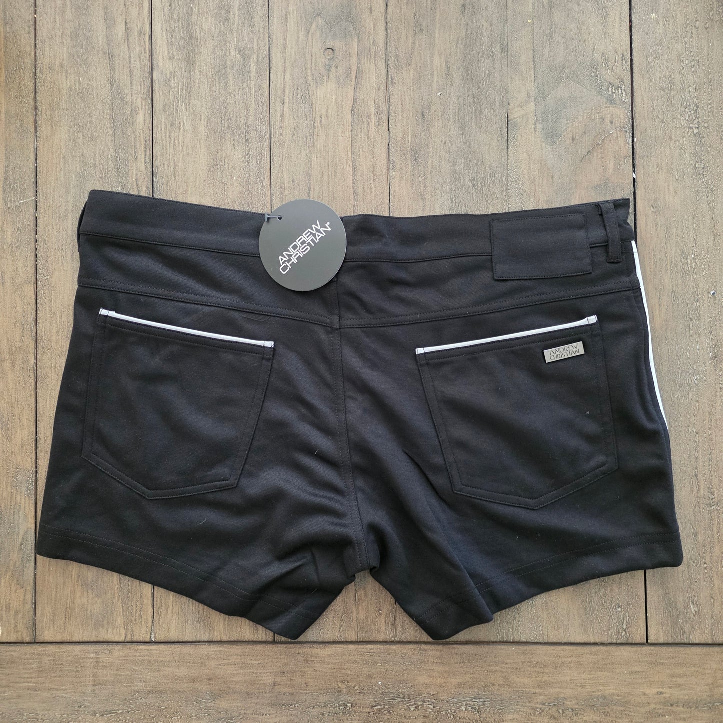 Andrew Christian 6868 Soho Skinny Stretch Jean Shorts 34" Black