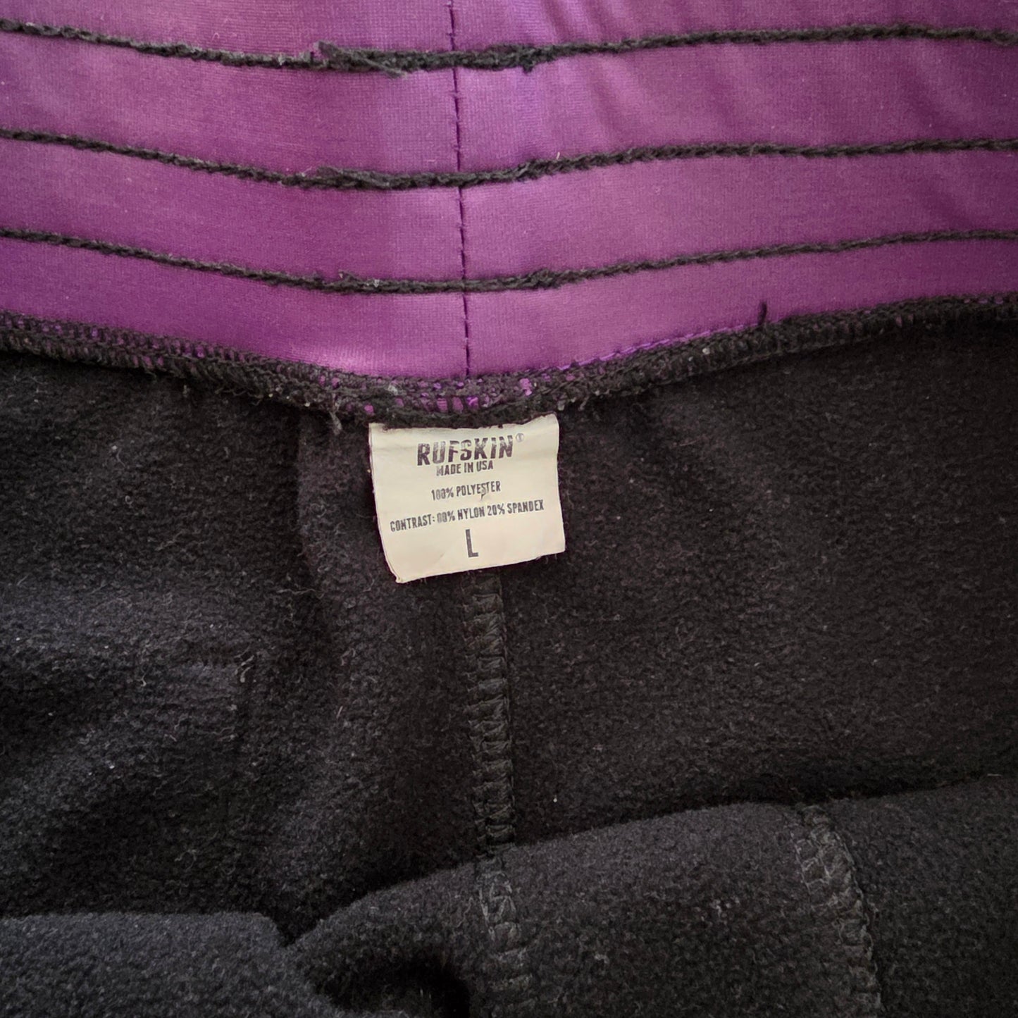 Rufskin Athletic Training Shorts Black with Purple Accents Large