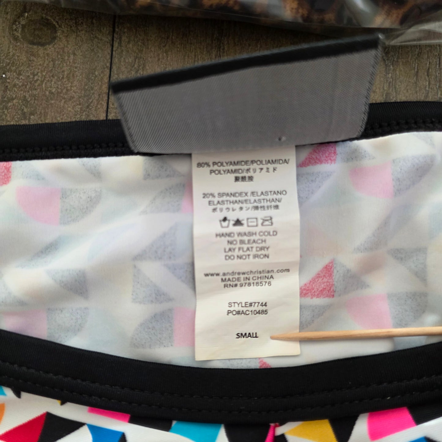 Andrew Christian 2019 7744 Rainbow Geometric Party Micro Bikini Small