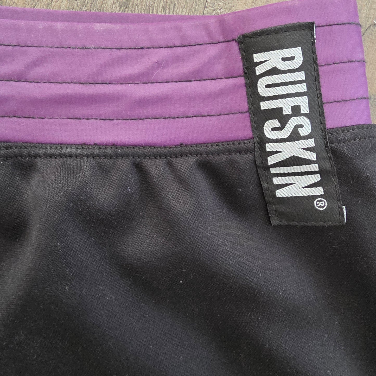 Rufskin Athletic Training Shorts Black with Purple Accents Large