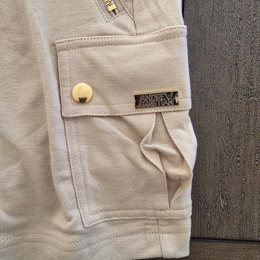Andrew Christian 6762 Maverick Cargo Shorts Beige Medium