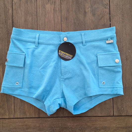 Andrew Christian 6890 Skinny Stretch Jean Shorts Blue 32"