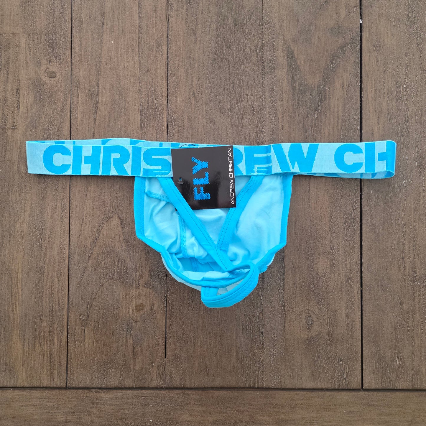 Andrew Christian 93243 Fly Y-Back Thong Blue Large