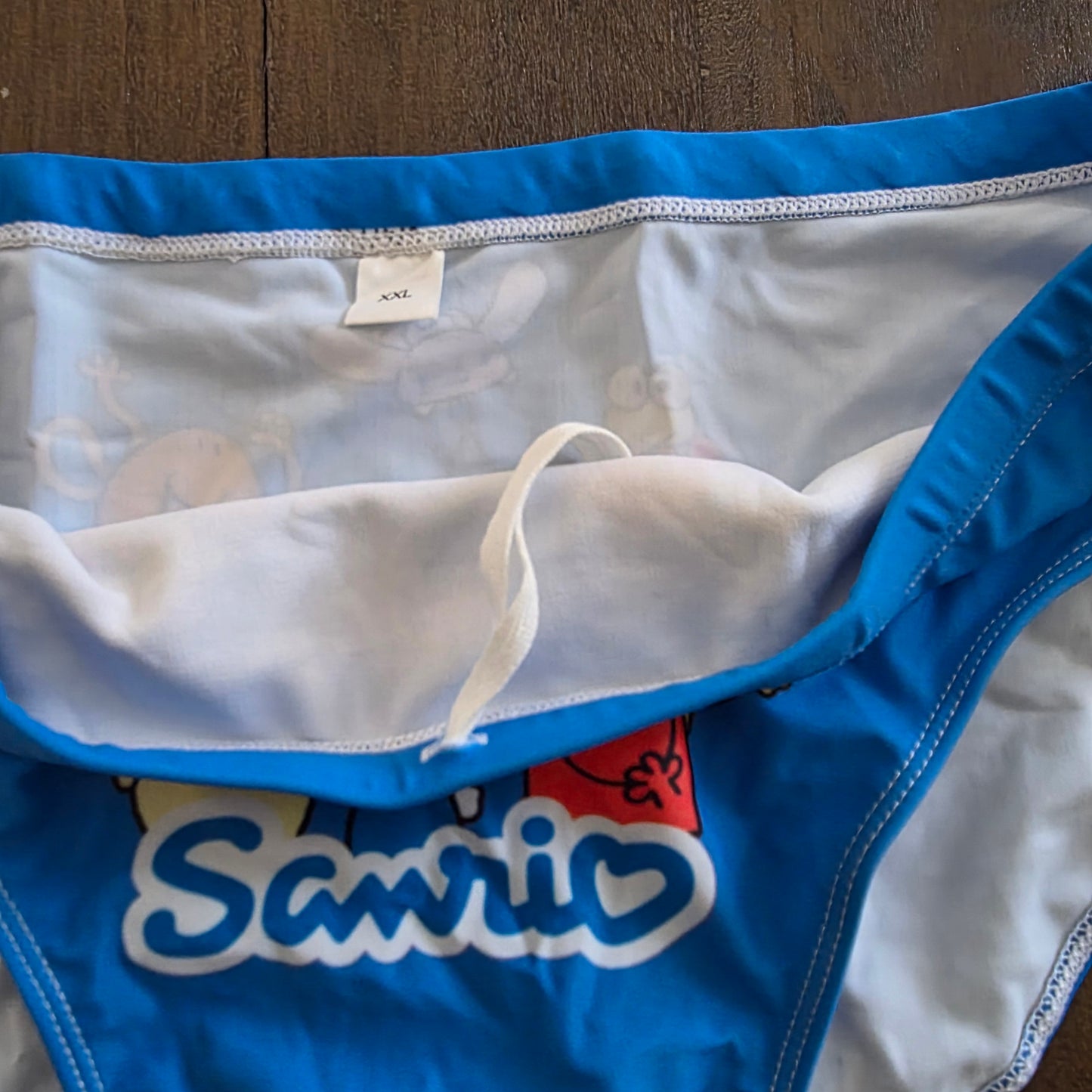 Men's Swim Bikini Briefs Sanrio Hello Kitty Print Blue XXL