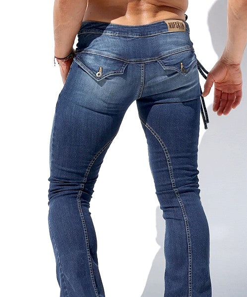 Rufskin Dug Stretch Cotton Side-Tie Jeans Distressed 34" x 28"