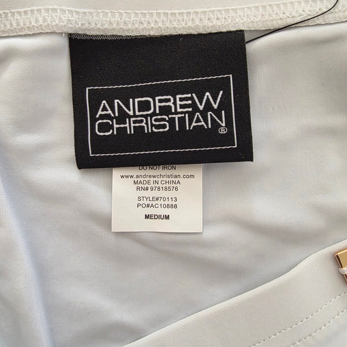 Andrew Christian 70113 Side Lace Swim Bikini Turquoise White Medium