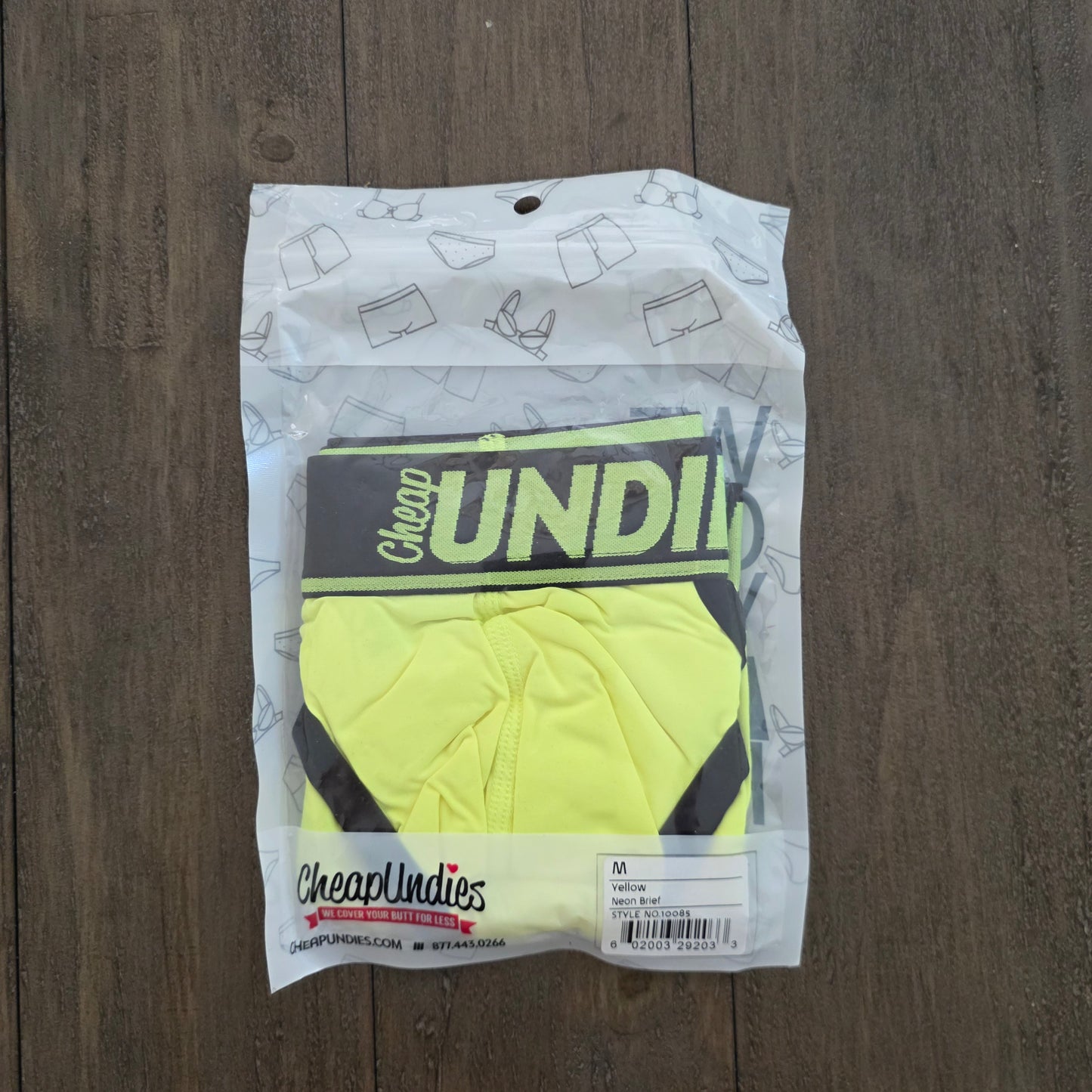 CheapUndies Underwear Neon Yellow Brief Medium