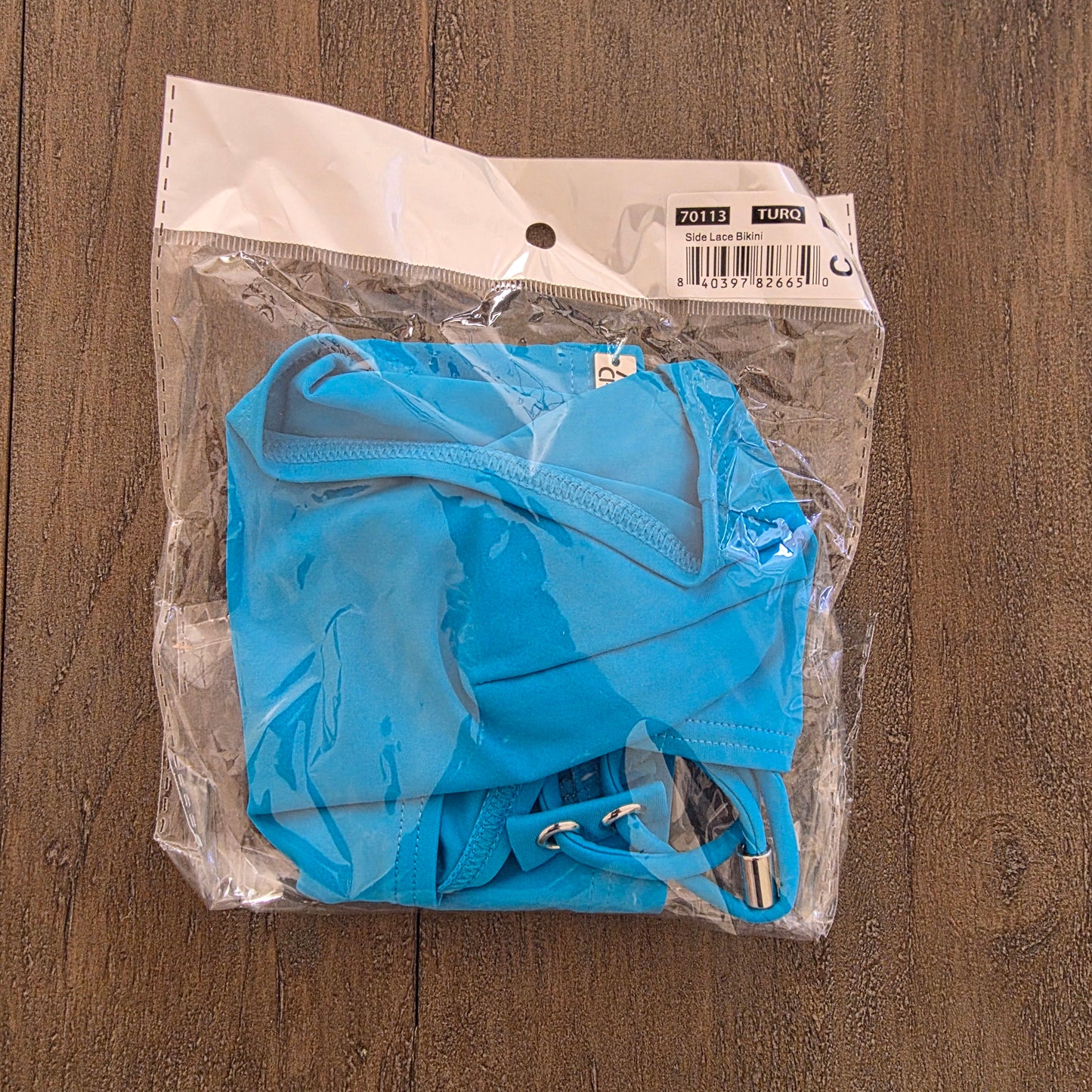 Andrew Christian 70113 Side Lace Swim Bikini Turquoise Blue Medium