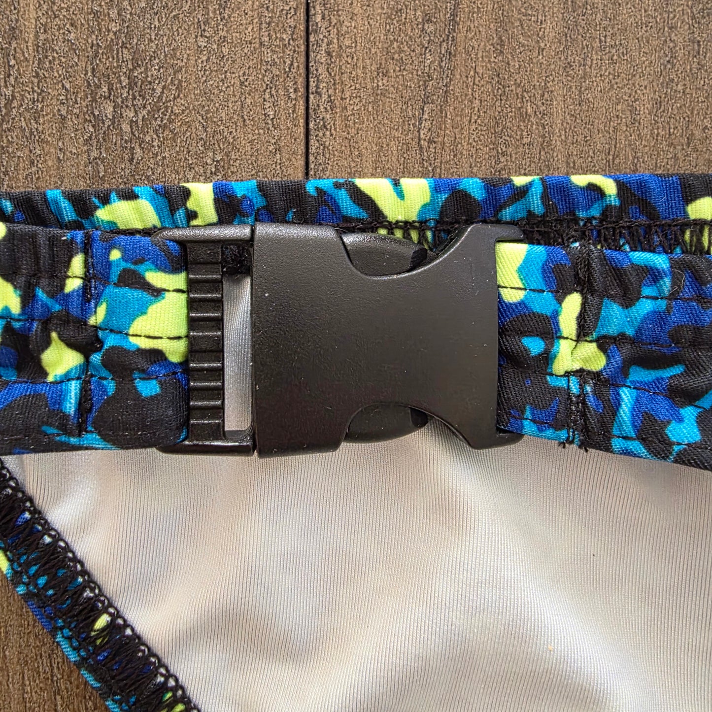 N2N Bodywear Fire Island Swim Bikini Camo Print Blue Medium