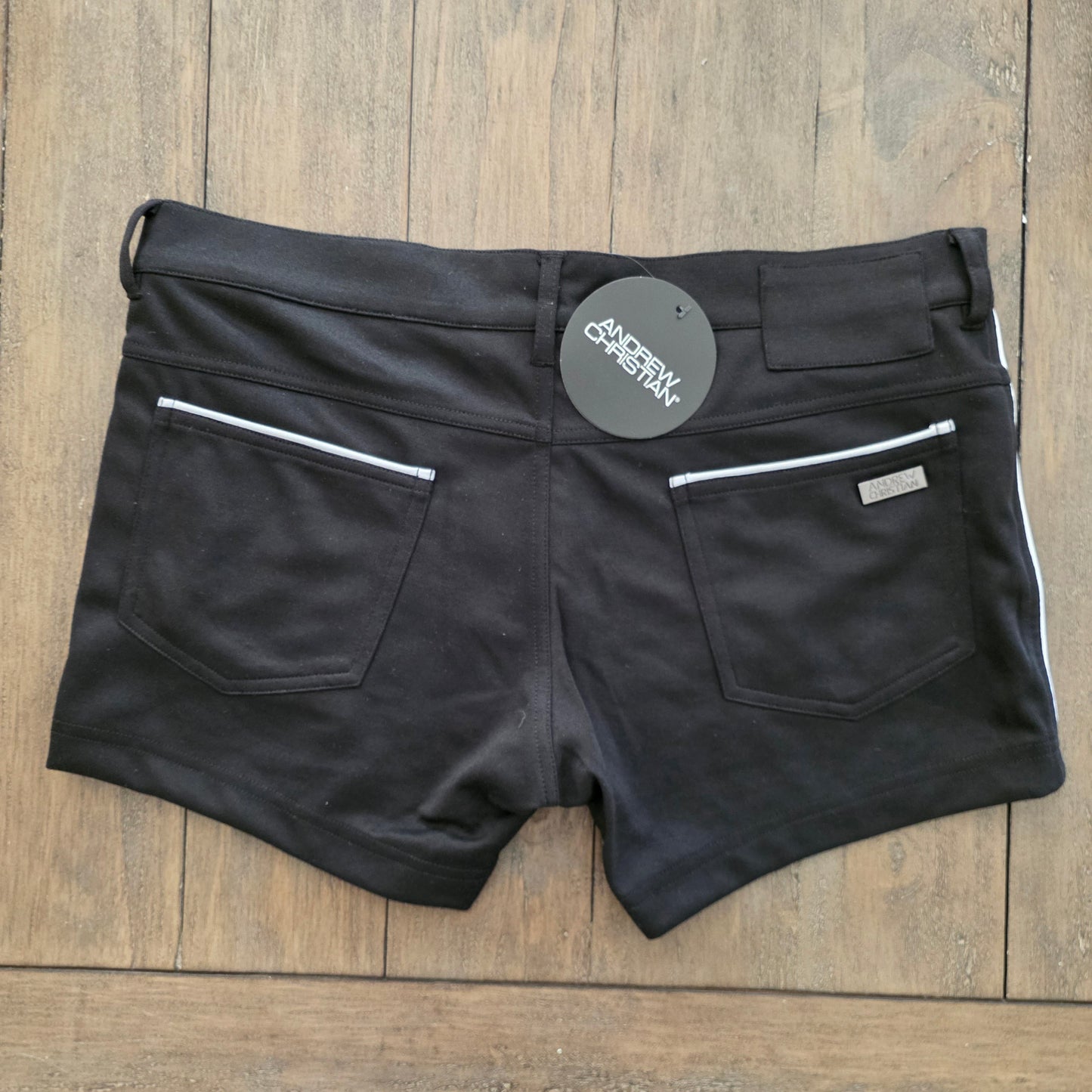 Andrew Christian 6868 Soho Skinny Stretch Jean Shorts 30" Black