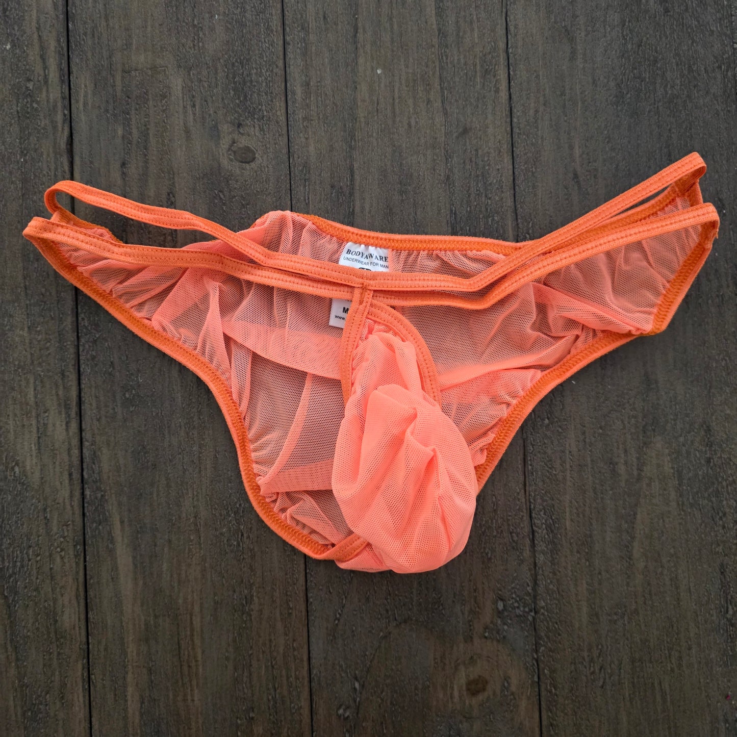 Body Aware Teardrop Mesh Brief Mens Orange Medium
